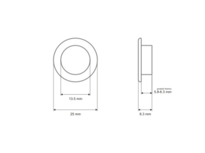 Nierdzewne oczko metalowe wzmocnione 13,5/25/8,3 mm nikiel