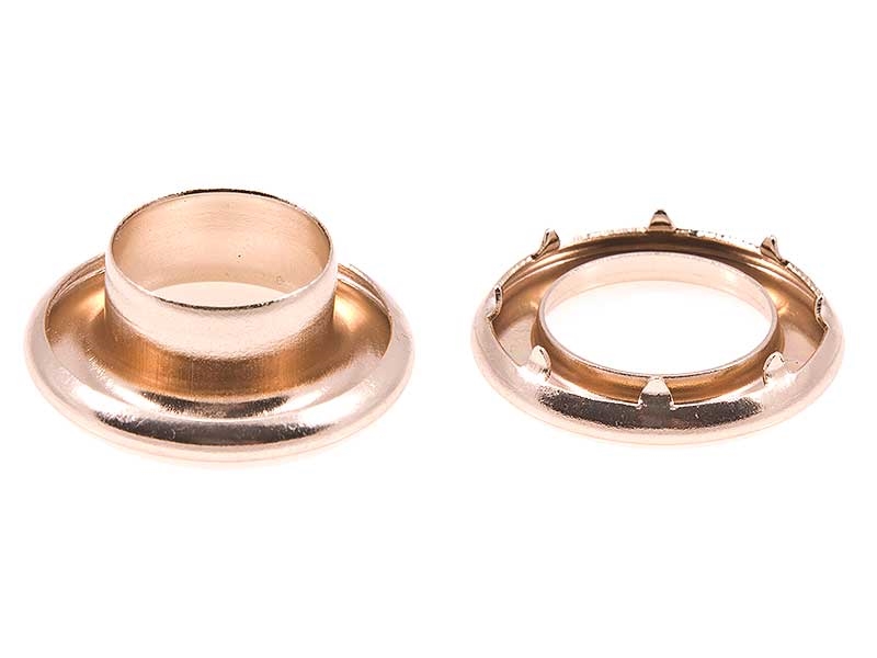 STAINLESS  METAL EYELET WITH GROMMET 13,5/25/8,5 MM GOLD 100 PCS