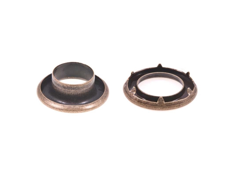 STAINLESS  METAL EYELET WITH GROMMET 13,5/25/8 MM OLD GOLD 100 PCS