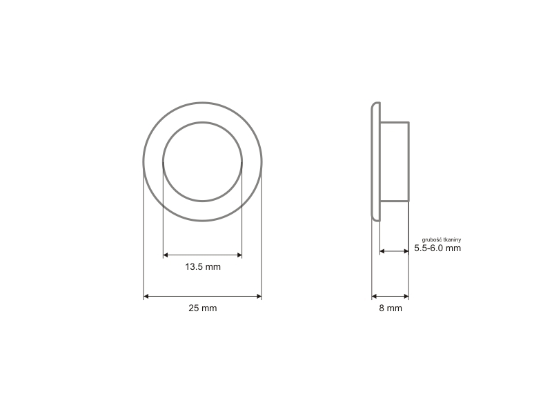 STAINLESS  METAL EYELET WITH GROMMET 13,5/25/8 MM OLD GOLD 100 PCS