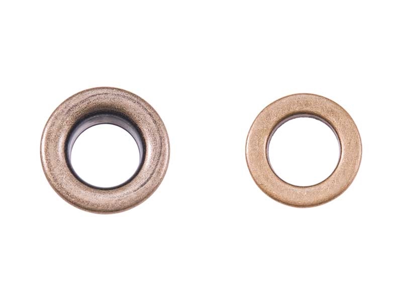 Nierdzewne oczko metalowe wzmocnione 13,5/25/8 mm stare złoto