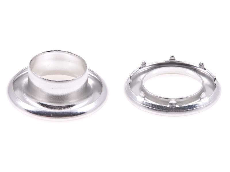 STAINLESS  METAL EYELET WITH GROMMET 15,5/28/9,5 MM NICKEL 100 PCS