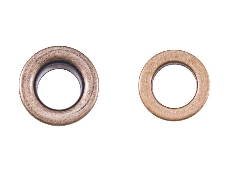 ROSTFREI  ÖSE AUS METALL MIT UNTERLEGSCHEIBE 15,5/28/9,5 MM ALTGOLD 100 ST.