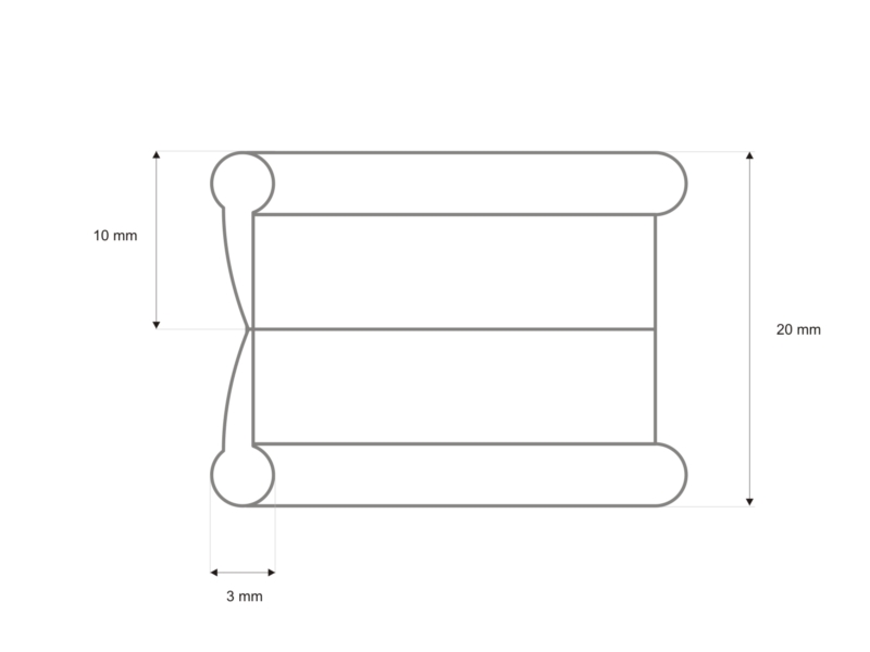 Binding tape 10 mm light grey 500 mb