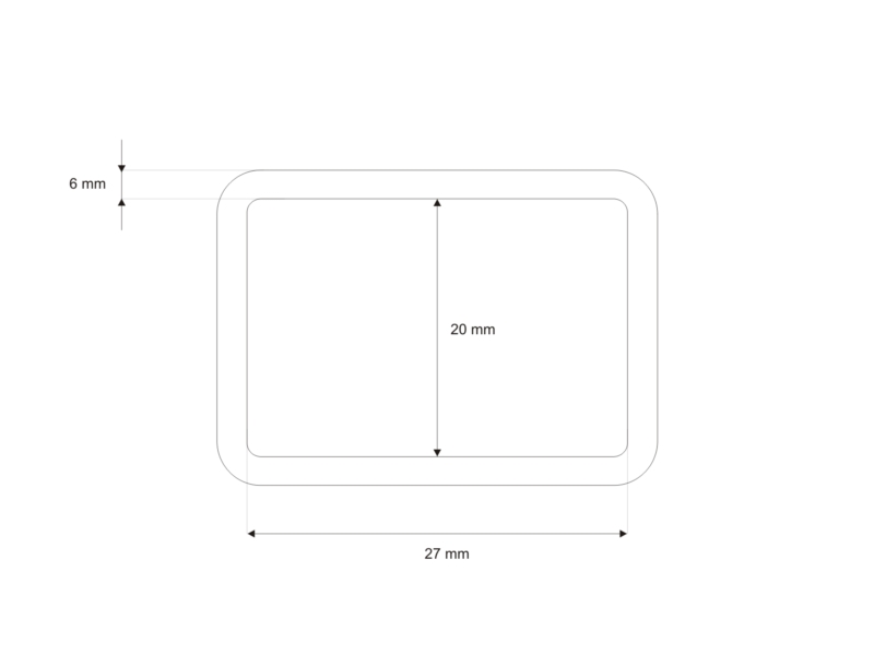 METAL FRAME 27/20/6 MM  BLACK   NICKEL WIRE 1 PCS