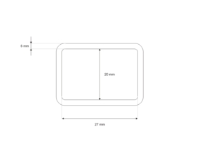 Ramka metalowa 27/20/6 mm nikiel mat drut