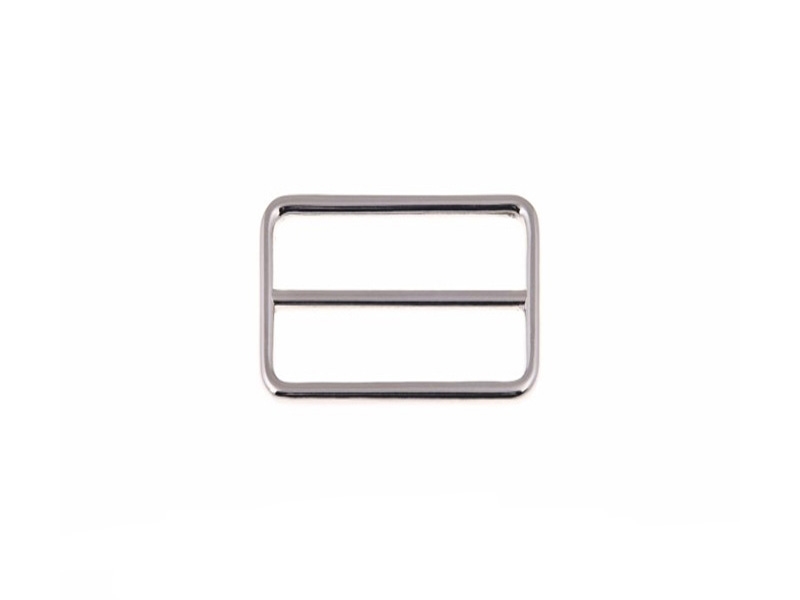 METAL SLIDE BUCKLE 30/20/4 MM GLOSSY NICKEL  CAST 1 PCS