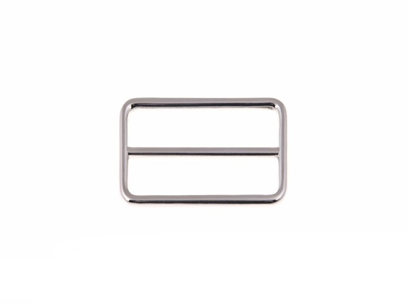 METAL SLIDE BUCKLE 35/20/2,5 MM GLOSSY NICKEL  CAST 1 PCS