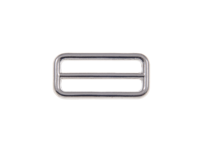 METAL SLIDE BUCKLE 38/15/4  MM GLOSSY NICKEL CAST 1 PCS