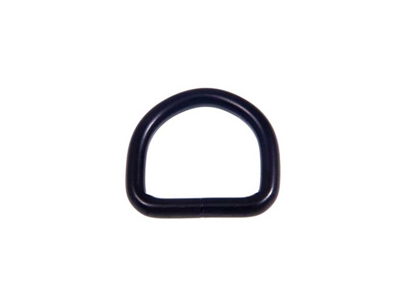 EXTRA MATT METAL D-RING 26/25/5 MM MATT BLACK WIRE 1 PCS