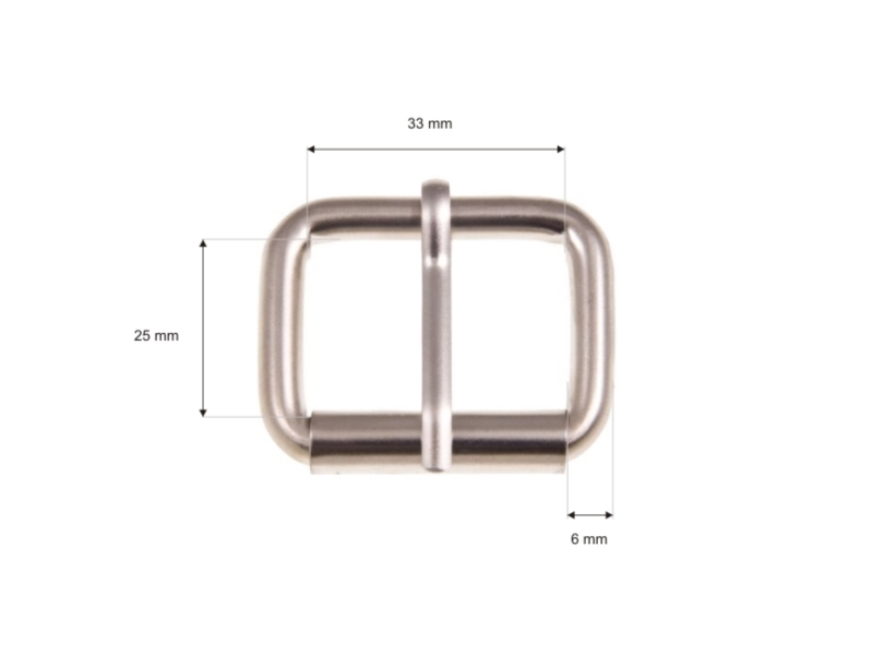 EXTRA MATT SATTLERSCHNALLE AUS METALL MIT EINEM HAKEN 33/25/6 MM NICKELMATT DRAHT 1 ST.