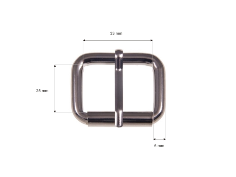 EXTRA GLANZ SATTLERSCHNALLE AUS METALL MIT EINEM HAKEN 33/25/6 MM SCHWARZNICKEL DRAHT 1 ST.