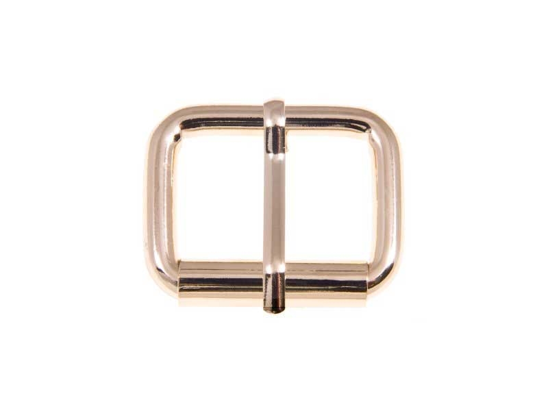 EXTRA SHINING METAL ROLLER  BUCKLE SINGLE 33/25/6 MM LIGHT GOLD WIRE 1 PCS
