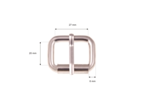 Klamra rymarska jednozaczepowa 27/20/6 mm nikiel mat drut