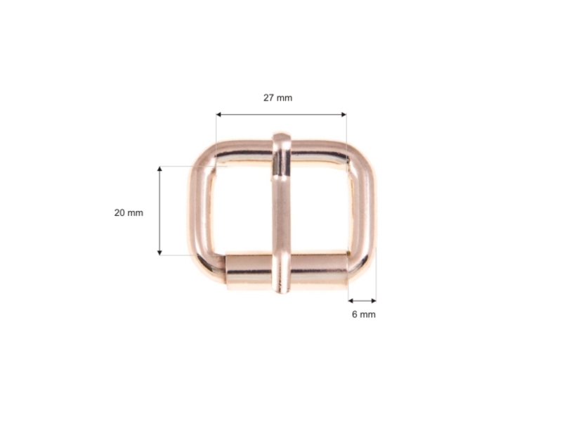 EXTRA METAL ROLLER BUCKLE   SINGLE 27/20/6 MM LIGHT     GOLD WIRE 1 PCS