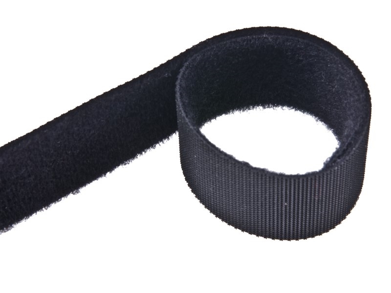 Taśma rzep dwustronna niskoprofilowa czarna 580 pes/nylon 45 mb