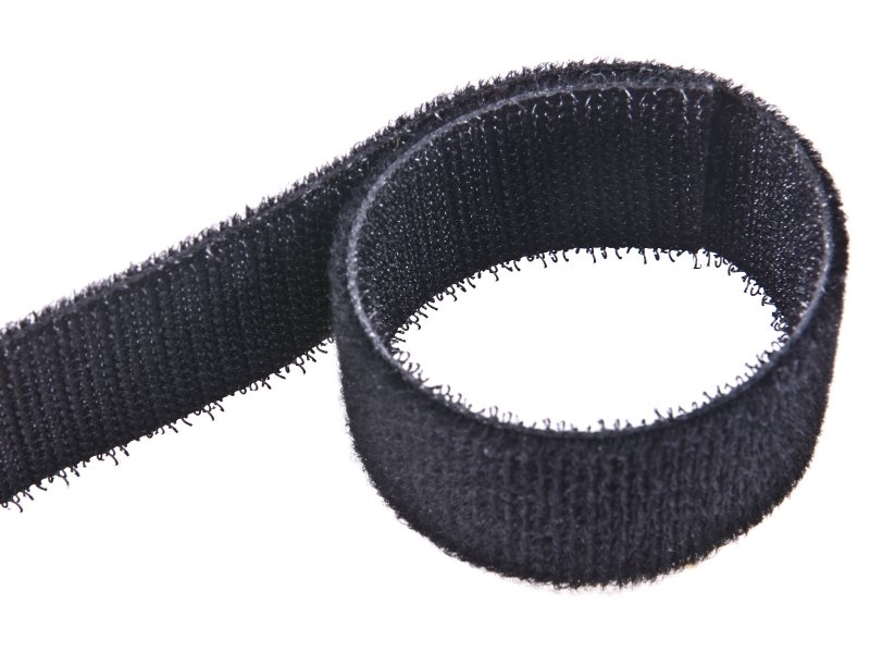 Klettverschlussband zweiseitig  schwarz 580 pes/nylon 25 mb