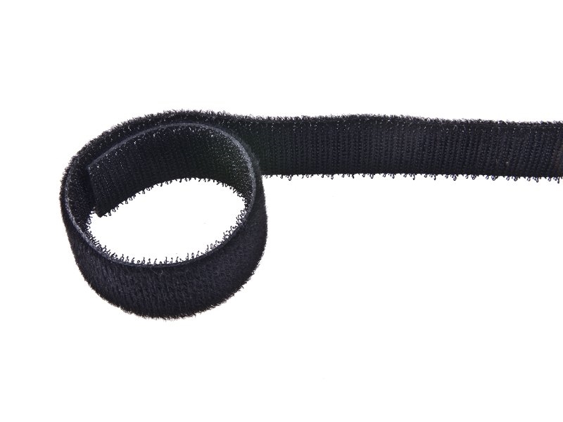 Klettverschlussband zweiseitig  schwarz 580 pes/nylon 25 mb