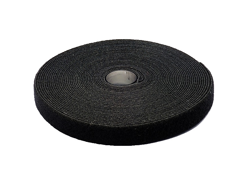 Klettverschlussband zweiseitig  schwarz 580 pes/nylon 25 mb