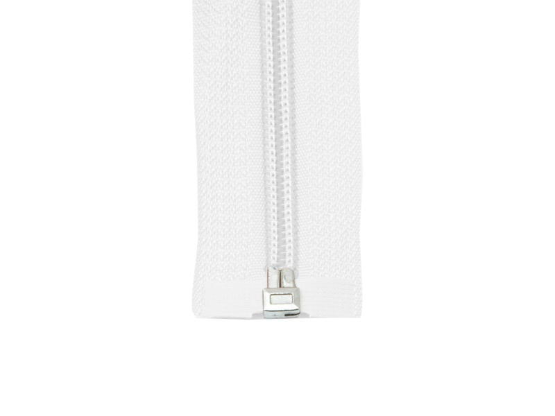 NYLON READY ZIPPER 5 AUTO LOCK OPEN END 40 CM (501) WHITE 50 PCS