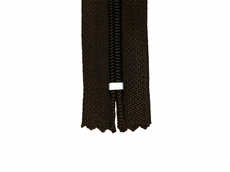 NYLON READY ZIPPER 5 AUTO LOCK CLOSE END 16 CM (141) DARK BROWN 50 PCS