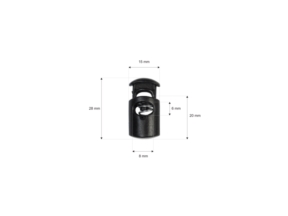Stoper plastikowy pojedynczy 4/5 mm (305-3005) czarny