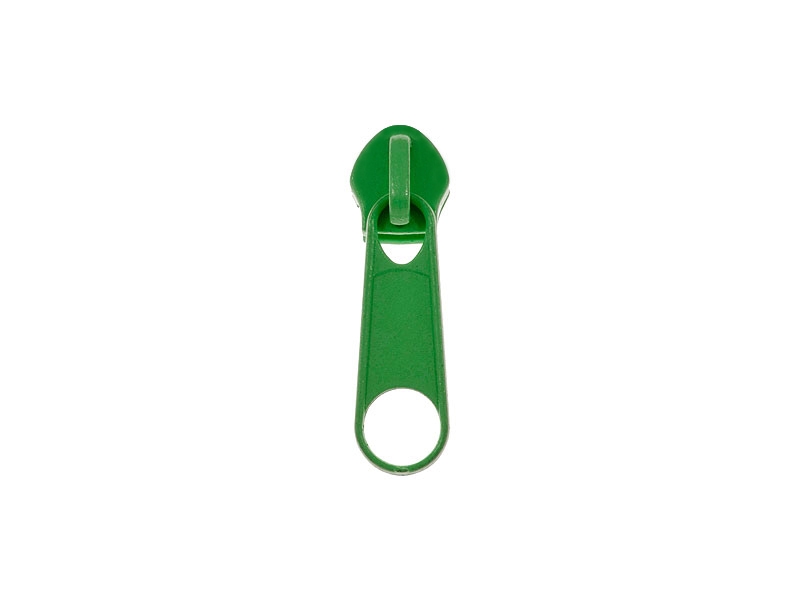SLIDER FOR NYLON ZIPPER TAPES 5 NON LOCK LIGHT GREEN 100/500 PCS