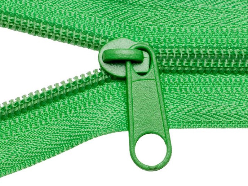 SLIDER FOR NYLON ZIPPER TAPES 5 NON LOCK LIGHT GREEN 100/500 PCS