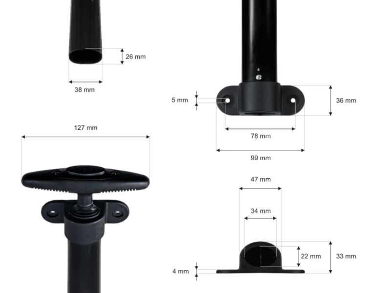 Telescopic trolley handle luggage black 1 pcs.