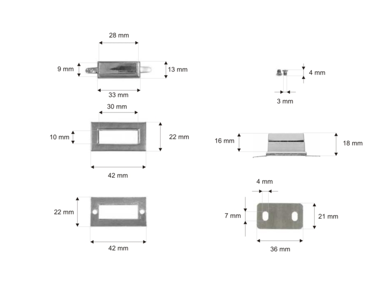 Briefcase lock 42/22 mm jadwiga nickel 10 pcs
