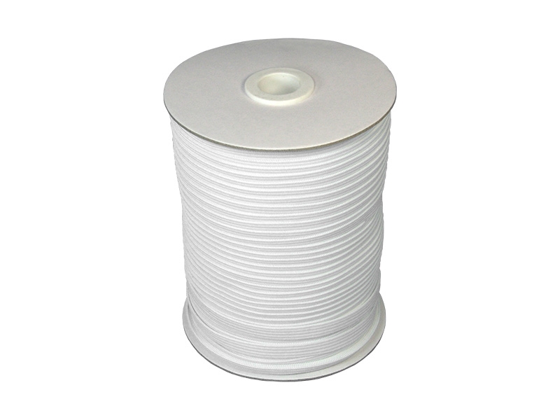 Elastischer band flach gestrickt 8 mm (501) weiß polyester 100 lm
