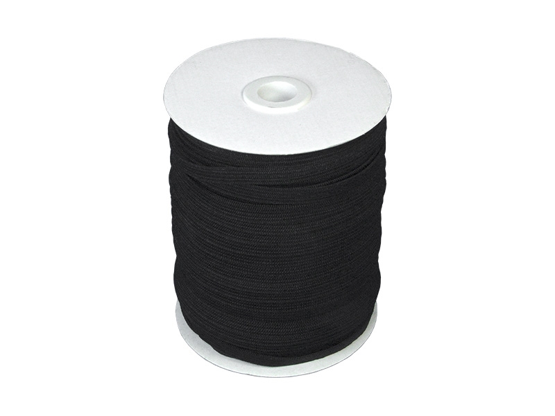 Plochá pletená pružná páska 8 mm (580) černý polyester