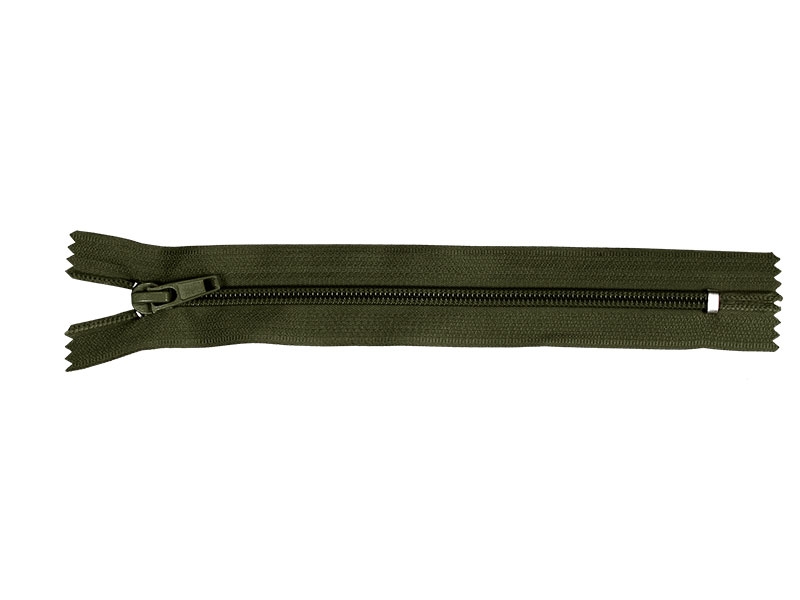 Spiral zip 5 non-separating auto lock 16 cm (305) olive green