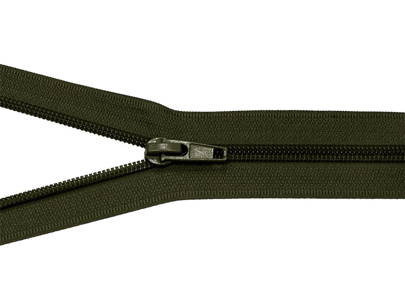Spiral zip 5 non-separating auto lock 16 cm (305) olive green