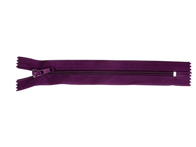 Spiral zip 5 non-separating auto lock 16 cm (865) purple