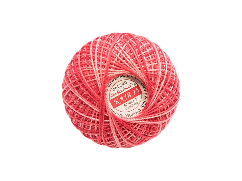 COTTON YARN KAJA 15 RED OMBRE (0340) 30G