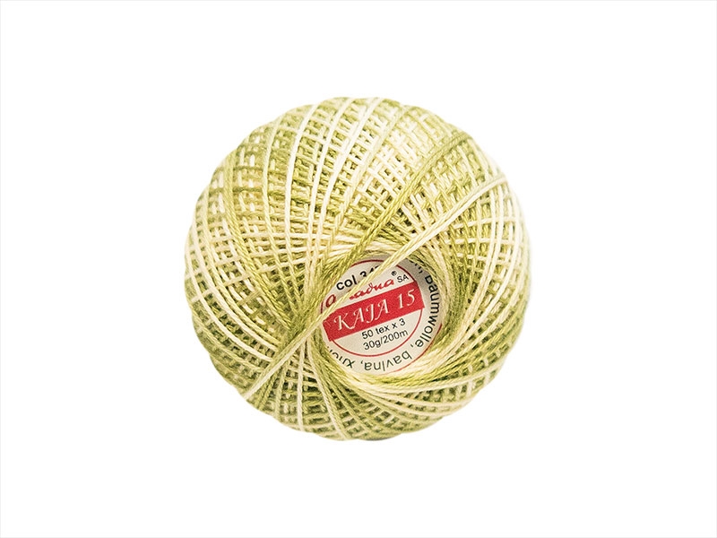 COTTON YARN KAJA 15 OLIVE OMBRE (0347) 30G