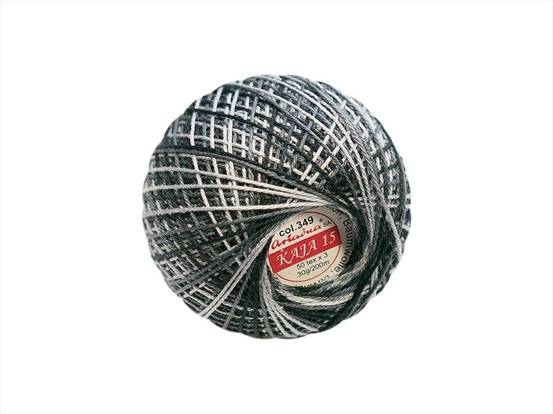 COTTON YARN KAJA 15 BLACK OMBRE (0349) 30G