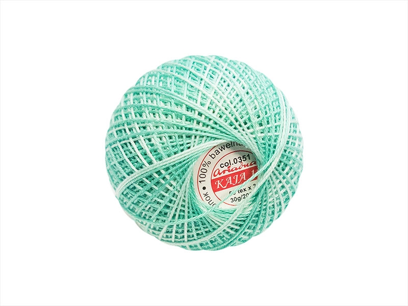 BAVLNĚNÁ PŘÍZE KAJA 15 ZELENÁ OMBRE 0351 30 G