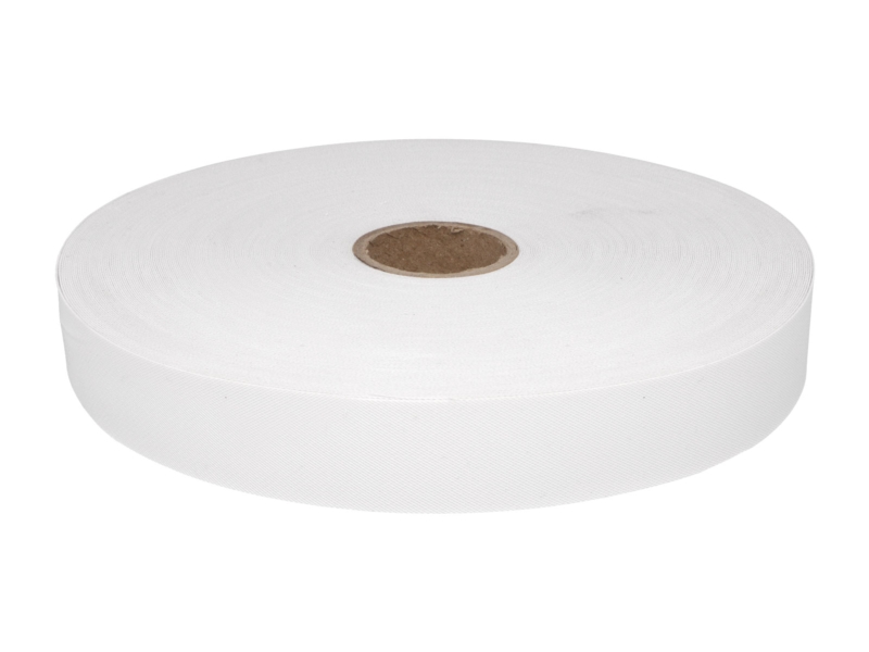 25 mm Paspelband weiß 501 pes/pvc