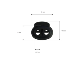 Stoper plastikowy podwójny 3 mm (305-3283) czarny