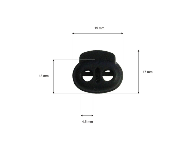 Plastic string stopper 3 mm (305-3283) double black 100 pcs