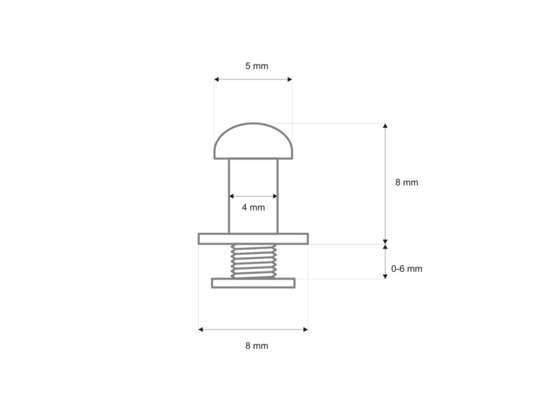 KNOPIK 5/4/8/8  MM NICKEL&nbsp