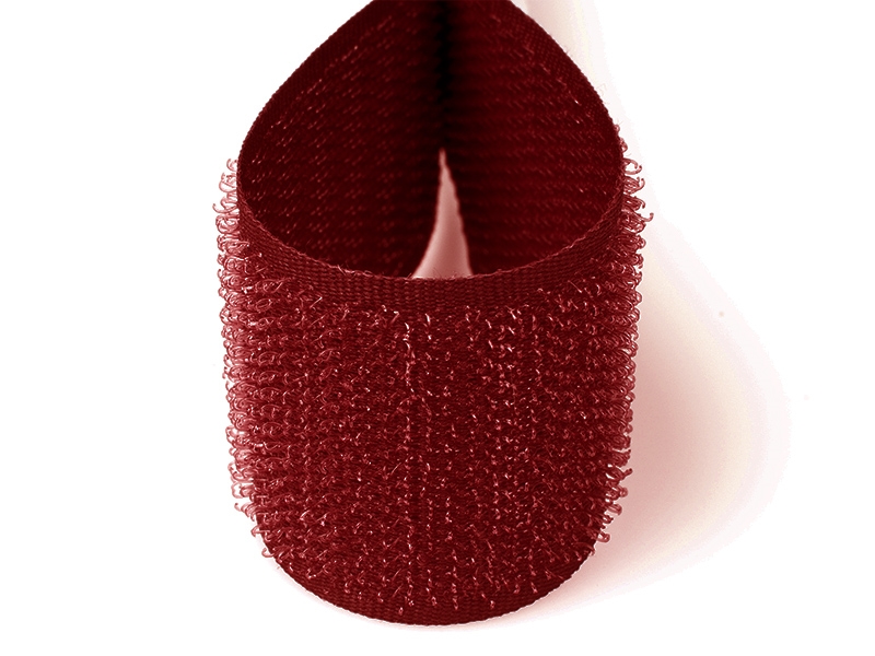 Taśma rzep bordowa 048 pes/nylon haczyk