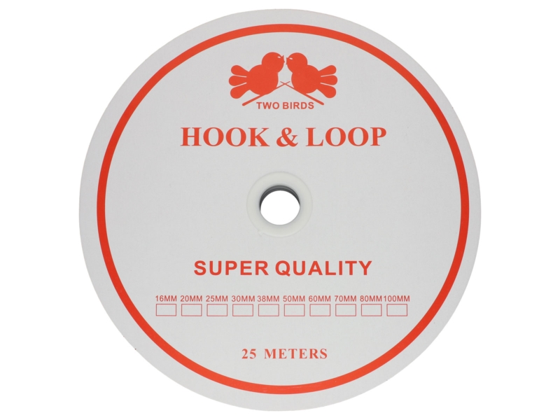 Hook and loop tape  black 580 polyester/nylon hook 25 mb