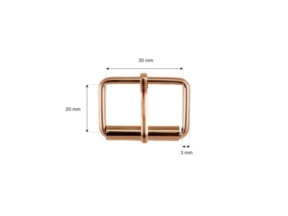 Klamra rymarska jednozaczepowa 30/20/3 mm złota drut