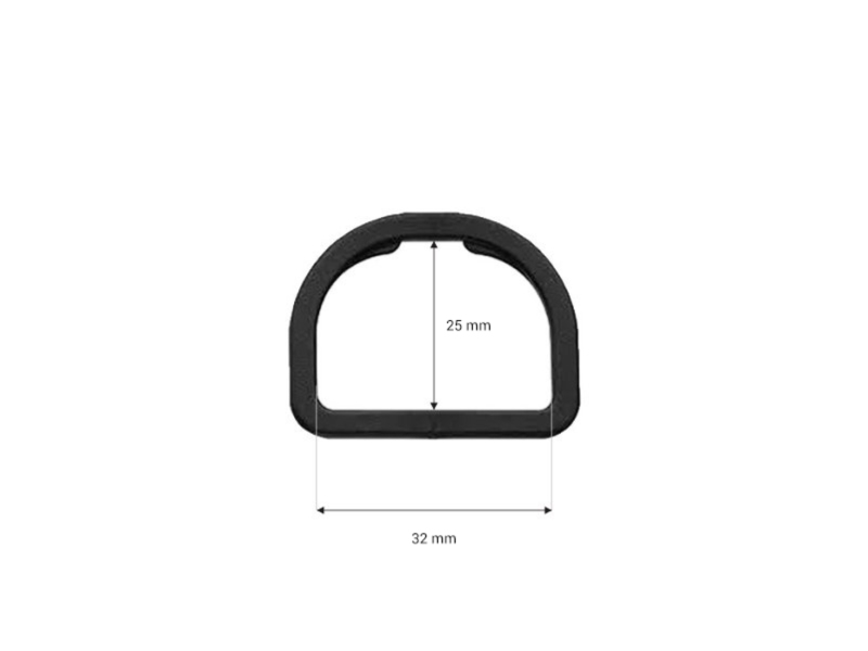 Plastic d-ring 32 mm (ctg) black