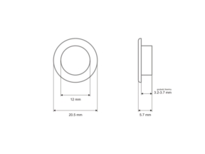 Oczko metalowe z podkładką 12/20,5/5.7 mm nikiel