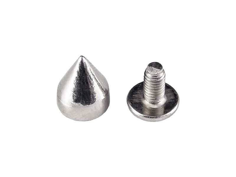 METALL  KEGELSPITZEN SCREWBACK KNÖPFE 7/9 MM NICKEL
