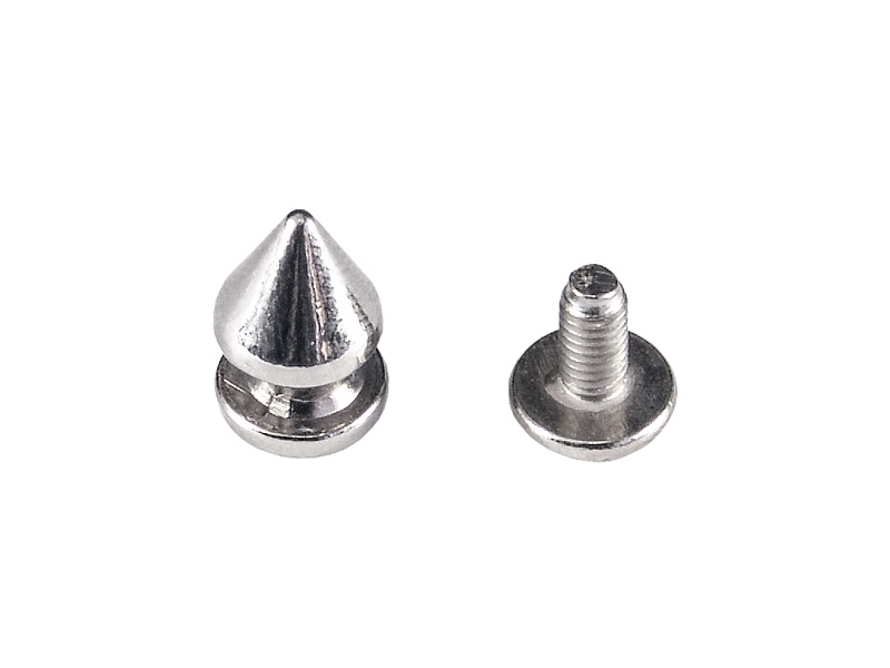 METALL  KEGELSPITZEN SCREWBACK KNÖPFE 8/12 MM NICKEL